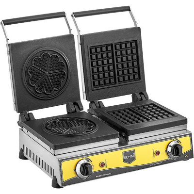 Remta Çiftli Kare + Çiçek Model (21 çap) Waffle Makinası Elektrikli